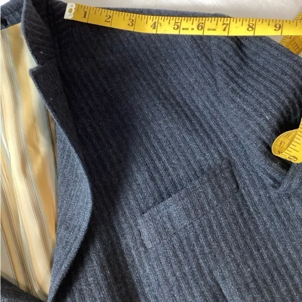 Kroon Sports Coat Jacket Men’s Color Blue Size 40R Black Stripes Three button - Picture 9 of 12